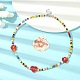 Colliers de perles de fleurs et de cœurs et de graines de verre NJEW-JN04374-5