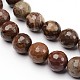 Faceted Natural Red Rainbow Jasper Round Bead Strands G-L377-26-12mm-1