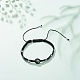 Bracelet de perles tressées en argile polymère yin yang et acrylique BJEW-JB08608-2