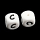 20Pcs White Cube Letter Silicone Beads 12x12x12mm Square Dice Alphabet Beads with 2mm Hole Spacer Loose Letter Beads for Bracelet Necklace Jewelry Making JX432C-2