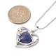 Ожерелья с подвесками в форме сердца и полыми натуральными драгоценными камнями NJEW-JN04594-3