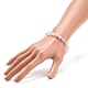 Bracelet extensible perlé rond en agate naturelle avec graine de verre BJEW-JB08195-01-3