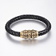 Braided Leather Cord Bracelets BJEW-H562-02AG-1