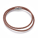 Cuero trenzado cordón envolver pulseras / collares BJEW-JB03918-02-1