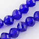 Faceted Medium Blue Glass Round Bead Strands X-GLAA-R043-8mm-17-2