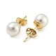 Veri orecchini a bottone in ottone placcato oro 18k&nbsp;EJEW-P2261-46G-03-2
