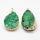 Electroplated Natural & Dyed Druzy Agate Pendants G-N0167-023B-04-2