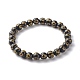 Imitation Wood Plating Acrylic Beads Stretch Bracelet Sets BJEW-JB06592-2