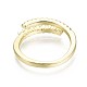 Brass Micro Pave Clear Cubic Zirconia Cuff Rings RJEW-S044-117-NF-3