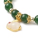Bracelet extensible perlé de pierres précieuses naturelles avec breloques lapin en verre pour femme BJEW-JB09093-5