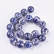 Perles en porcelaine bleue et blanche manuelles PORC-G002-14-1
