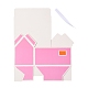 ギフトスイーツ紙折り箱  白いリボン付き  装飾ギフトボックス  家の形  ショッキングピンク  10.5x13x7cm DIY-H149-01B-4