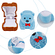 Gorgecraft 2 шт. 2 цвета пластиковые флокированные коробки в форме медведя CON-GF0001-09-3