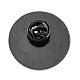 ネコザメナイフエナメルピン  バックパックの服用の黒の合金ブローチ  言葉、大丈夫です、大丈夫です、すべて大丈夫です  きいろ  30x1.5mm JEWB-P021-A04-2