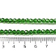 クリアガラスビーズ  ファセット（32ファセット）  ラウンド  濃い緑  4mm  穴：0.7mm  約94~96個/連  14.17~14.37インチ（36~36.5cm） EGLA-A035-T4mm-D10-5