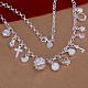 Popular Silver Color Plated Brass Rolo Chain Pendant Necklaces NJEW-BB12673-2