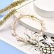 Brazalete trenzado de perlas naturales para mujeres adolescentes BJEW-JB06828-2