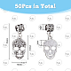 DICOSMETIC 50Pcs Skull Dangle Charms Skull Pendants with European Beads Antique Silver Skeleton Head Charms Halloween DIY Charms Punk Style Alloy Pendants for Jewelry Making FIND-DC0002-79-2