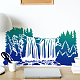 2pcs Waterfall Scenery Stencil Splicing Patterns 22×11inch Large Forest Mountain Landscape Stencil with Paint Brush Natural Scenery 11.8×11.8inch Drawing Template for Wood Walls Canvas DIY-MA0004-46A-7