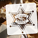 FINGERINSPIRE Sheriff Stars Painting Stencil 11.8x11.8 inch Sheriff Badge Stencil Template Plastic Sheriff Office Stars Patterns Stencil Reusable DIY Art and Craft Stencils for Painting Home Decor DIY-WH0391-0681-3