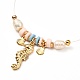 Ожерелье с подвеской в виде морского конька и раковины для девочек-подростков NJEW-JN03716-3