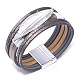 Genuine Cowhide Leather Cord Multi-strand Bracelets BJEW-F352-15S-03-1