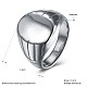男性用チタンスチールシグネットバンドリング  広帯域指輪  プラチナ  usサイズ7（17.3mm） RJEW-BB29415-B-7-2
