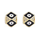 Brass Micro Pave Clear Cubic Zirconia Beads KK-N227-91A-2