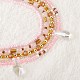 Perles de verre scintillantes 5 bracelet de cheville superposé AJEW-SW00006-02-2