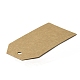 クラフト紙の値札  長方形  淡い茶色  9.5x4.5x0.04cm  穴：4.5mm  100個/セット CDIS-TAC0007-04-2