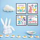 Fingerinspire 9 pochoir Joyeuses Pâques 5.9x5.9 pouces réutilisable lapin de Pâques œufs de Pâques modèle de dessin pochoirs à thème de printemps pour peinture sur mur DIY-WH0383-0037-5