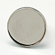 真鍮製皿付リングパーツ  調整可能  プラチナカラー  サイズ：リング：約17内径  トレイ：直径約25mm  23mm内径 EC572-2