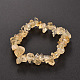 Chips Natural Citrine(Dyed & Heated) Beaded Stretch Bracelets BJEW-JB01826-08-1