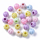 Perles européennes en plastique polystyrène (ps) opaque, Perles avec un grand trou   , citrouille, couleur mixte, 14x12mm, trou: 5.5 mm, environ 500 pcs / 500 g