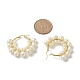 Boucles d'oreilles créoles en perles naturelles EJEW-JE05168-02-3