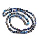 Half Plated Electroplate Transparent Glass Beads Strands EGLA-G037-04A-HP03-2