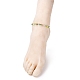 Bracelets de cheville en verre rondelle AJEW-AN00344-05-5