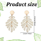 ANATTASOUL 2 Pairs 2 Colors Acrylic Tropical Leaf Dangle Stud Earrings EJEW-AN0001-19-2