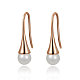 Real Rose Gold Plated Eco-Friendly Alloy Pearl Dangle Earrings EJEW-AA00251-RG-1