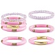 4 set di braccialetti elastici in tubo curvo in acrilico stile 4 pezzi BJEW-SW00074-04-1