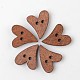 Dyed Heart 2-Hole Wooden Buttons BUTT-K001-26-1