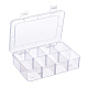 プラスチックビーズ収納ケース  直方体の  透明  185x125x40mm CON-BC0004-14-1