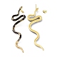 Серьги-гвоздики из настоящей 18-каратной позолоты с яркой эмалью в виде змеи EJEW-B007-01G-2