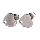 Risultati dell'orecchino a bottone in acciaio inossidabile a forma di cuore 304 EJEW-O104-13P-1
