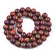 Rondes teints perles de pierres précieuses brins G-R251-02A-2
