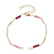 Realizzazione di braccialetti a catena con perline imitazione di perle rotonde in ottone e ABS AJEW-JB01150-24-1