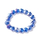 Galvanisieren Sie Glas-Pflaumenblüten-Perlenarmbänder für Kinder BJEW-JB09172-4