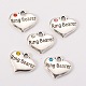 Wedding Theme Antique Silver Tone Tibetan Style Heart with Ring Bearer Rhinestone Charms X-TIBEP-N005-15-1