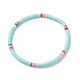 4 pièces 4 couleurs à la main en argile polymère perles heishi bracelets de cheville extensibles pour femmes AJEW-AN00468-4