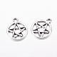 Alloy Antique Silver Tone Pentagram Charm Pendants X-LF11172Y-2